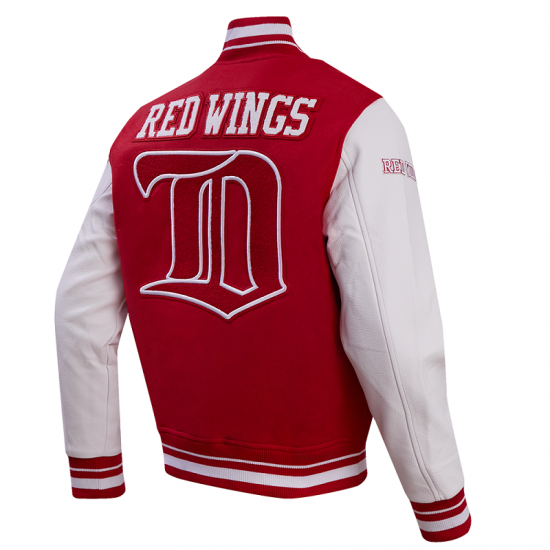 NHL Detroit Red Wings Retro Classic Rib Red Varsity Jacket