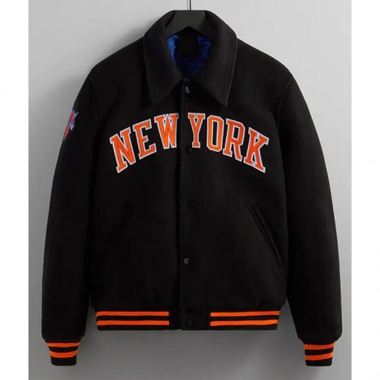 NY Knicks Varsity Black Wool Jacket