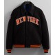 NY Knicks Varsity Black Wool Jacket