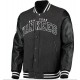 NY Yankees Gray And Black Wool Leather Jacket