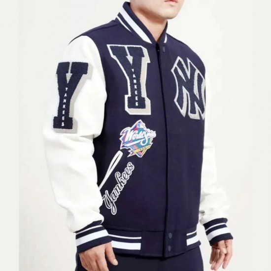 NY Yankees MBL Mash Up Logo Letterman Varsity Jacket