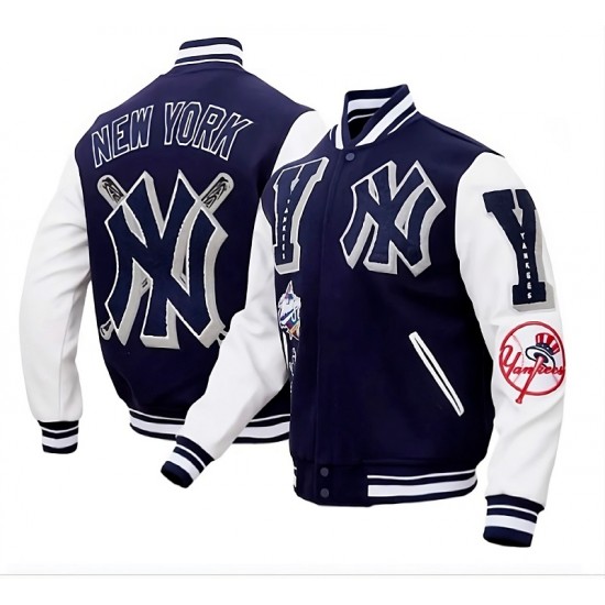 NY Yankees MBL Mash Up Logo Letterman Varsity Jacket