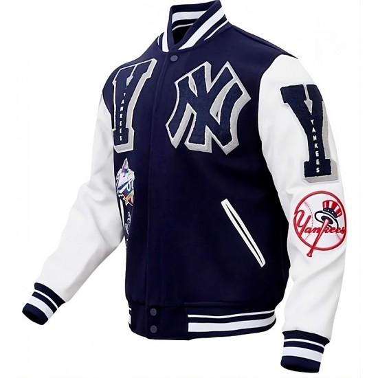 NY Yankees MBL Mash Up Logo Letterman Varsity Jacket