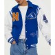 Neutrals World Series Blue and White Letterman Jacket