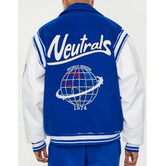 Neutrals World Series Blue and White Letterman Jacket