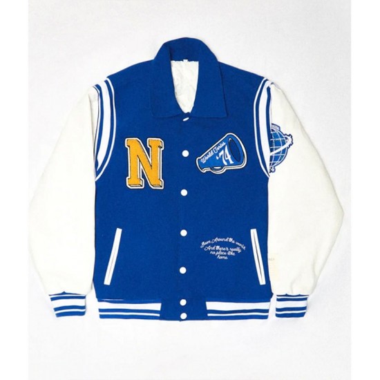 Neutrals World Series Blue and White Letterman Jacket