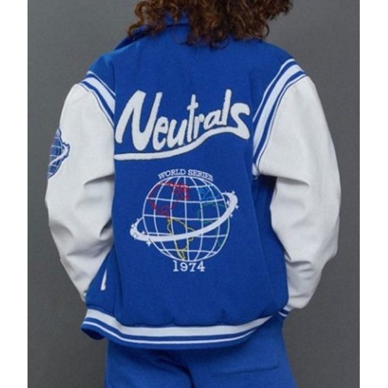 Neutrals World Series Blue and White Letterman Jacket