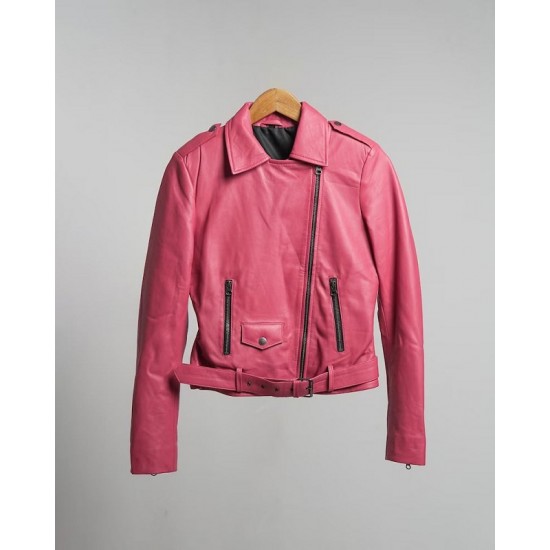 New Barbie Pink Leather Jacket