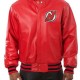 New Jersey Devils Red Leather Jacket