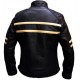 New Men's Cruise Cafe Racer Stripe Biker Leather Jacket