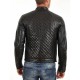 New Men's Leather Skin Black Diamond Quilted Genuine Leather Jacket