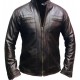 New Men's Quilted Cafe Racer Biker Leather Jacket