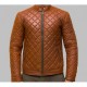 New Men's Trivor Tan Cafe Racer Jacket