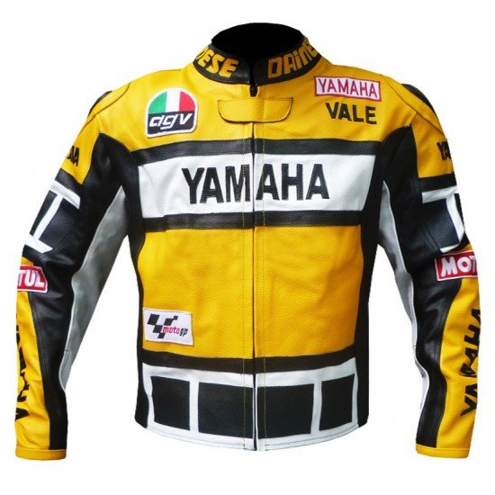 New Men's Yamaha Motorcycle Cow Hide Leather Jacket