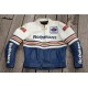 New Mens Racing Rothmans Cowhide Motorcycle Leather Jacket