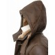 New Mens Sheepskin Duffle Coat Fur Hood Natural Shearling Fur Long Hooded Coat