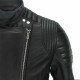 New Mens Stylish Black Leather Jacket Black Slim Fit Biker Motorcycle Jacket