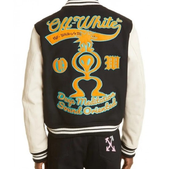 New Mens of-White Varsity Jacket