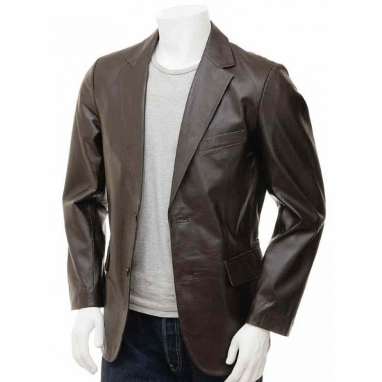 New Men’s Ultimate Crossover Real Leather Blazer Jacket