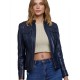 New Stylish Navy Blue Motorcycle Slimfit Leather Jacket For Women