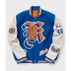 New York Knicks Blue Wool and White Leather Letterman Jacket