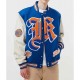 New York Knicks Blue Wool and White Leather Letterman Jacket