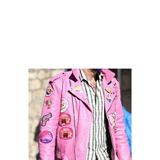 Nicolas Cage Pink Leather Jacket