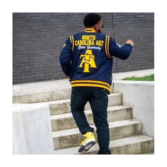 North Carolina A T University Unisex Navy Blue Varsity Jacket