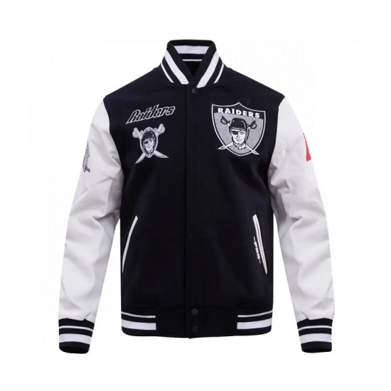 Oakland Raiders Retro Classic Rib Wool Varsity Jacket