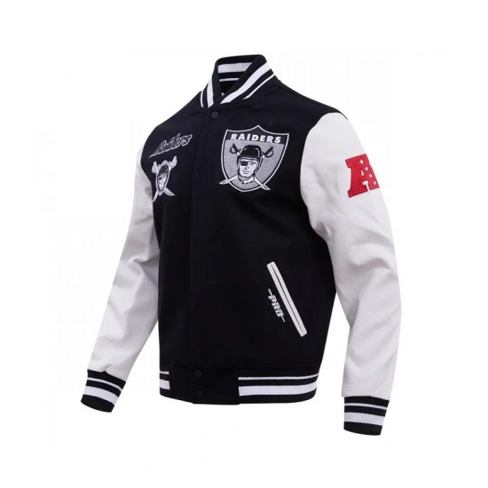 Oakland Raiders Retro Classic Rib Wool Varsity Jacket