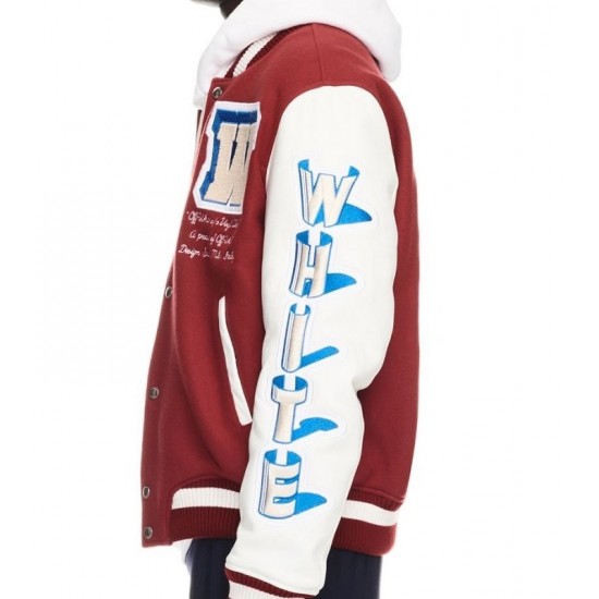 Off White Red Varsity Jacket