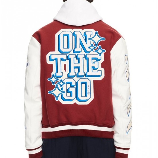 Off White Red Varsity Jacket