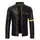 Old Splice Stand Collar Leather Black Jacket