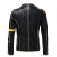 Old Splice Stand Collar Leather Black Jacket