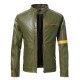 Old Splice Stand Collar Leather Green Jacket