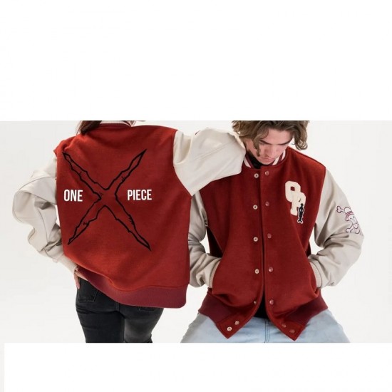 One Piece Red Varsity Jacket