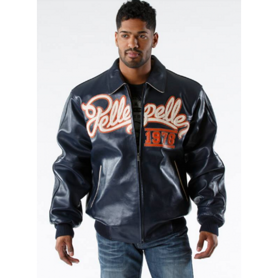 Pelle Pelle 35th Anniversary Navy Plush Leather Jacket