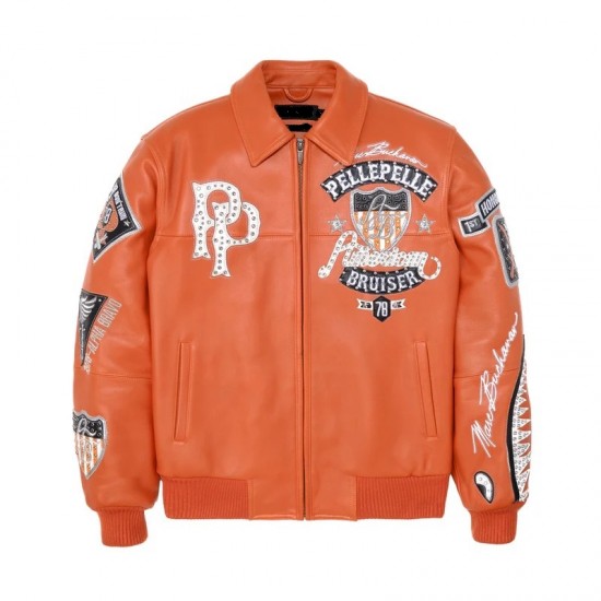 Pelle Pelle American Bruiser Leather Varsity Bomber Jacket