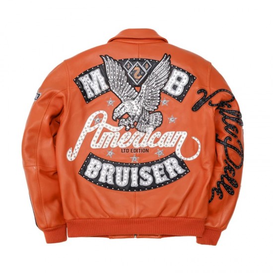 Pelle Pelle American Bruiser Leather Varsity Bomber Jacket