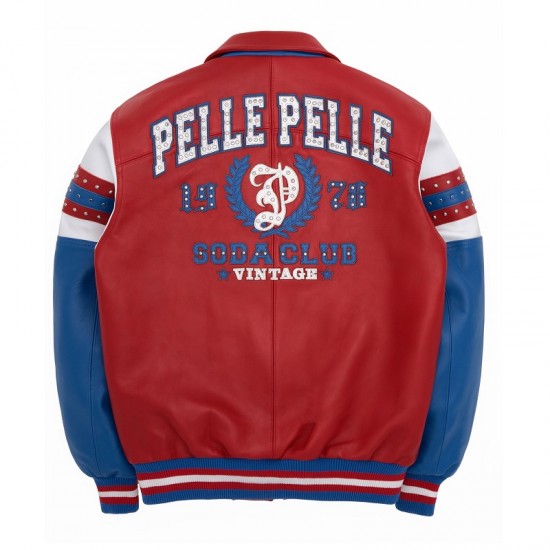 Pelle Pelle Arches Red and Royal Leather Jacket