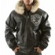 Pelle Pelle Black PP Crest Fur Hood Leather Jacket