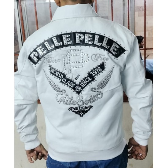 Pelle Pelle Elite Series Men White Leather Jacket