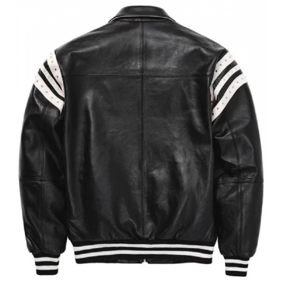 Pelle Pelle Encrusted Black Varsity Jacket