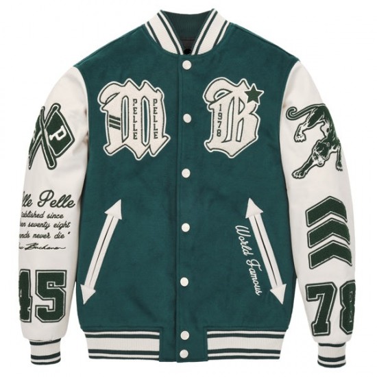 Pelle Pelle Green Biker 1978 Varsity Jacket