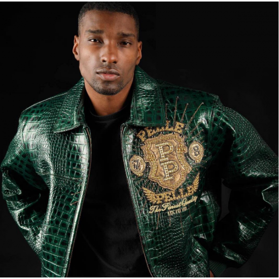 Pelle Pelle Mens Eye On The Prize Green Leather Jacket