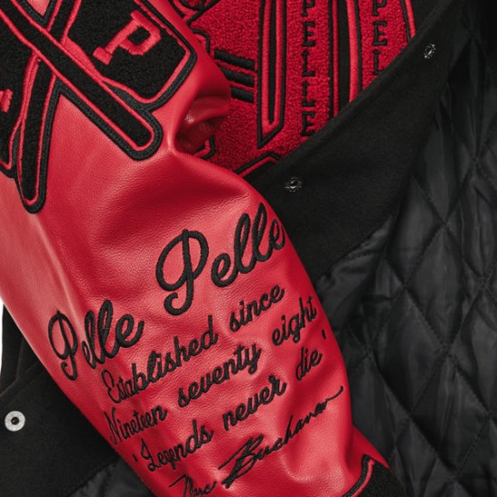 Pelle Pelle Red Biker 1978 Varsity Jacket