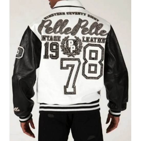 Pelle Pelle White Black Legend Varsity Jacket