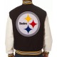 Pittsburgh Steelers Varsity White and Black Full Snap Jacket