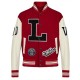 Pop Smoke LV Dreaming Red Varsity Jacket