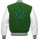 Pot Leaf Weed Cannabis Rastafarian High Times Grey Varsity Jacket